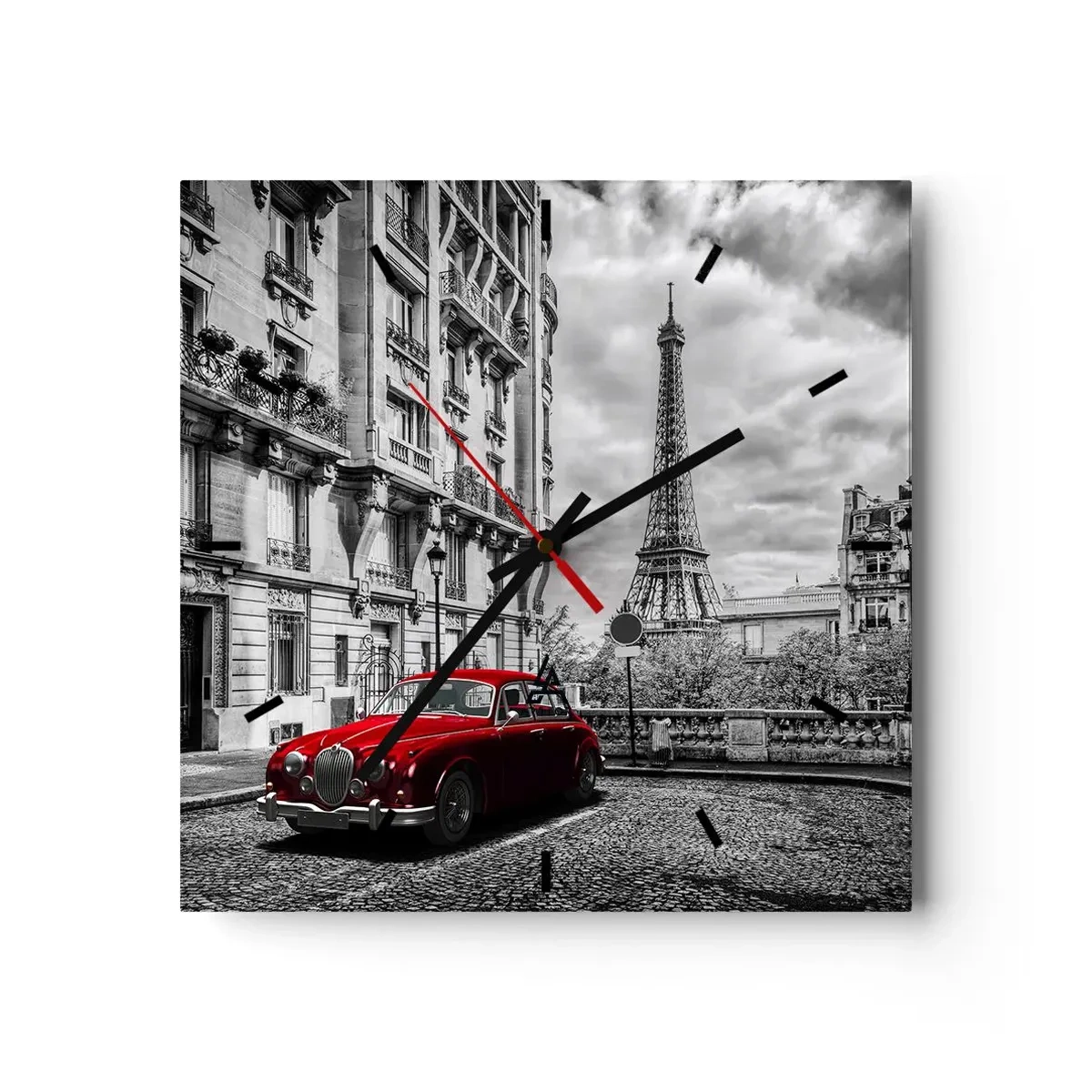 Ceas de perete - Ceas pe sticlă - Prădător în oraș - 30x30 cm