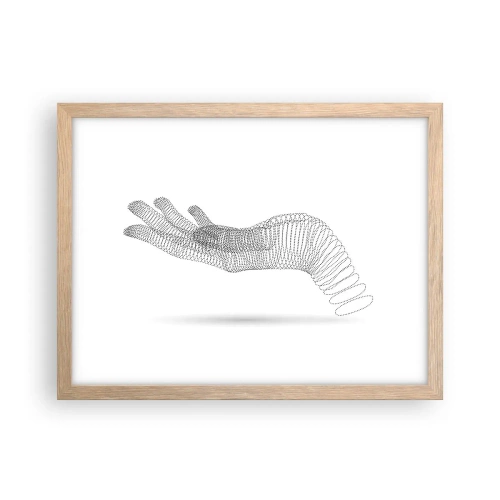 Poster în ramă de stejar deschis - Mână arcuită - 40x30 cm