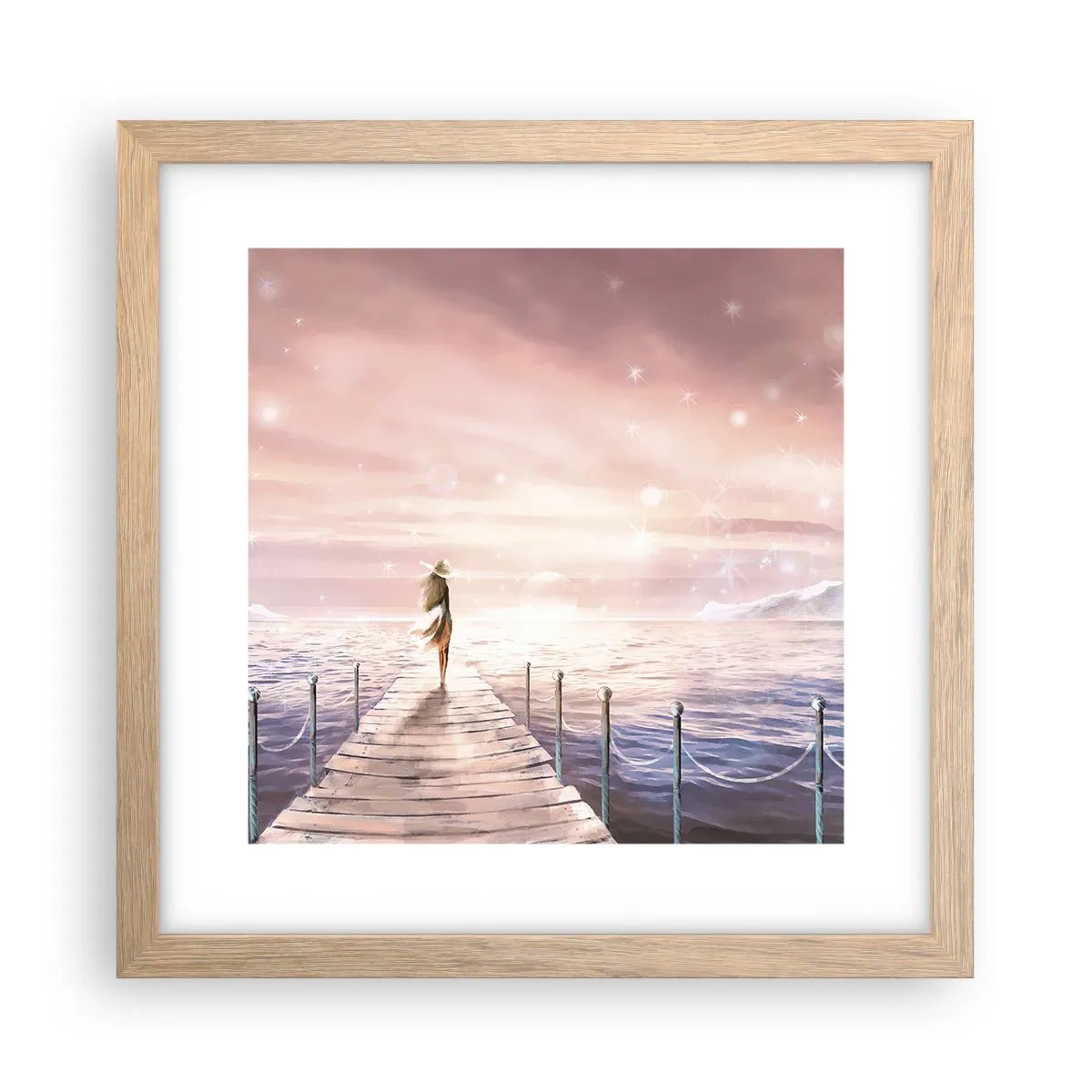 Poster în ramă de stejar deschis - În lumina unui vis - 30x30 cm