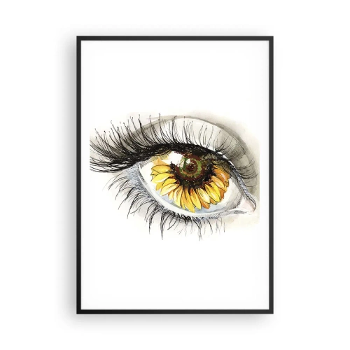 Poster în ramă neagră - O privire la fel de fierbinte ca vara - 70x100 cm