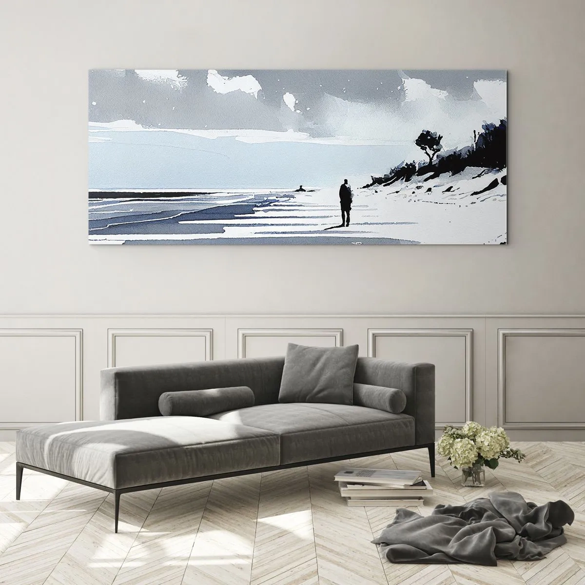 Tablou pe sticlă - Singuratic - 100x40 cm