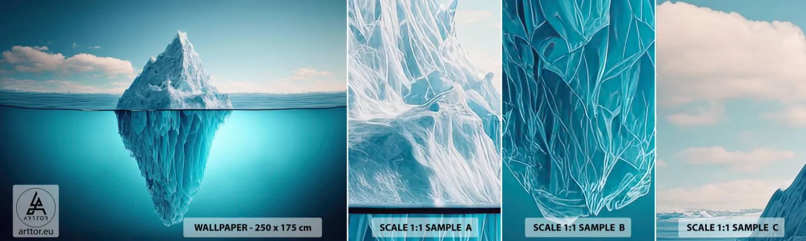 Mostră de Tapet Standard Eco - Regina de gheață - Aisberg, Apă, Gheţar - 100x30 cm