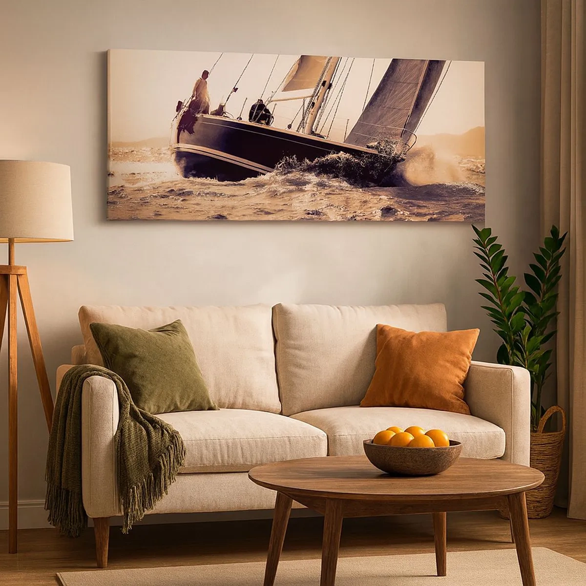 Tablou pe pânză - Pânzele sunt gata - 100x40 cm