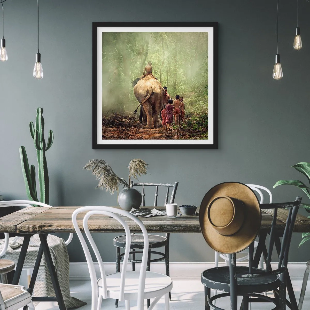 Poster în ramă neagră - Noua Carte a Junglei - 50x50 cm