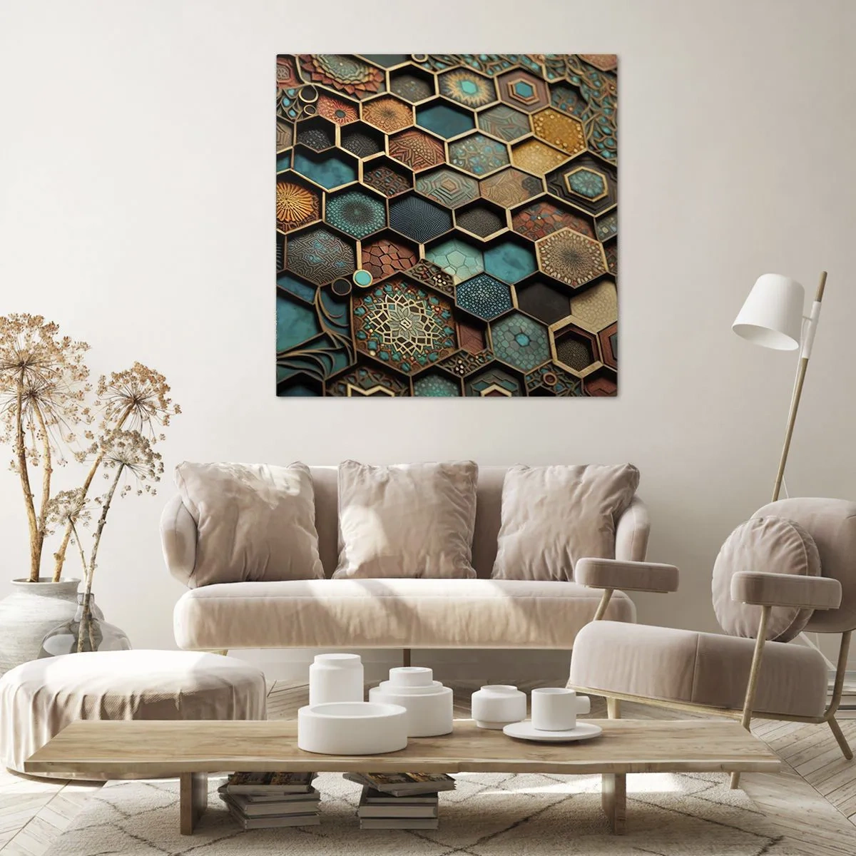 Tablou pe pânză - Ornamente arabe - o variație - 30x30 cm
