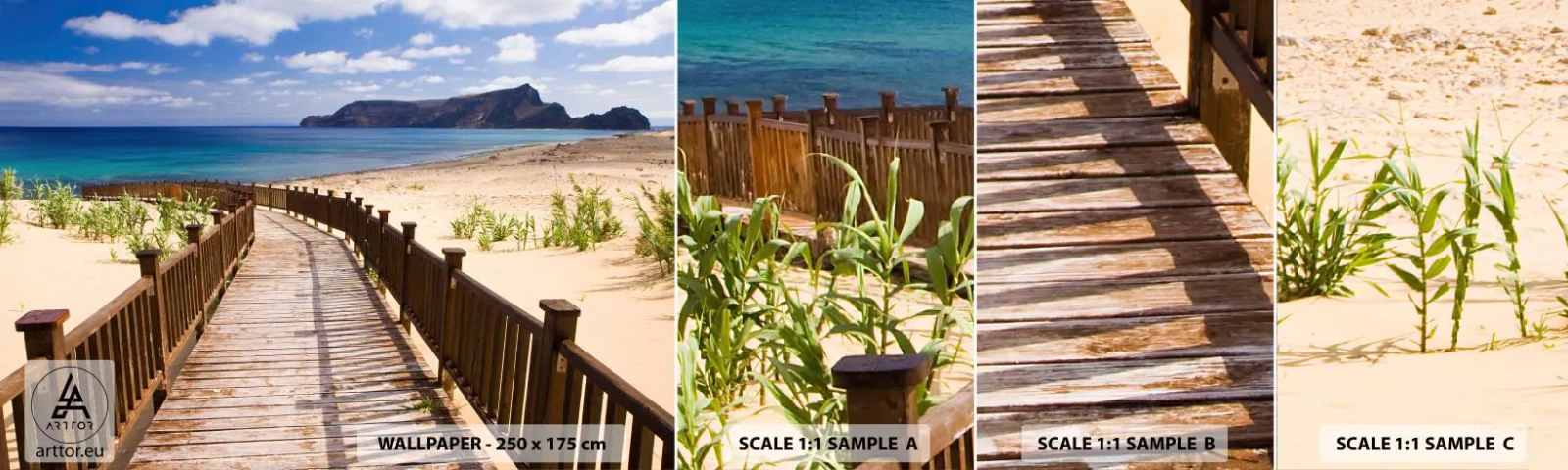 Mostră tapet autocolant Deluxe Sticker - Du-mă în insulele fericite - Peisaj, plajă, Madeira - 100x30 cm