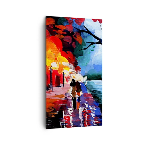 Tablou pe pânză - Toamnă înflăcărată în parc - 45x80 cm