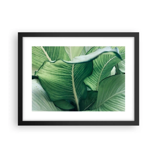 Poster în ramă neagră - Viață intensă în verde - 40x30 cm