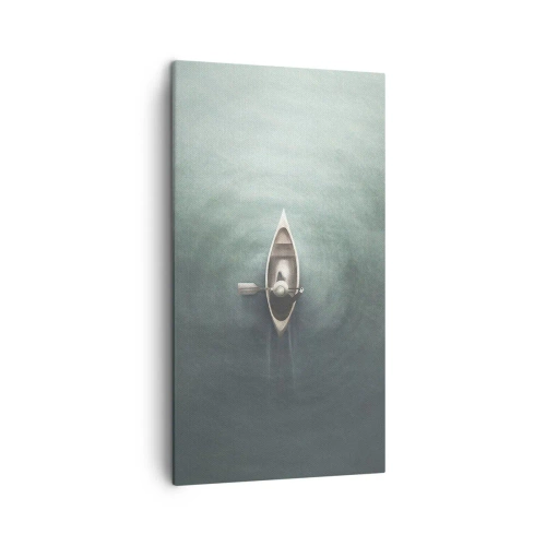 Tablou pe pânză - Peste lacul luminat de lună - 45x80 cm