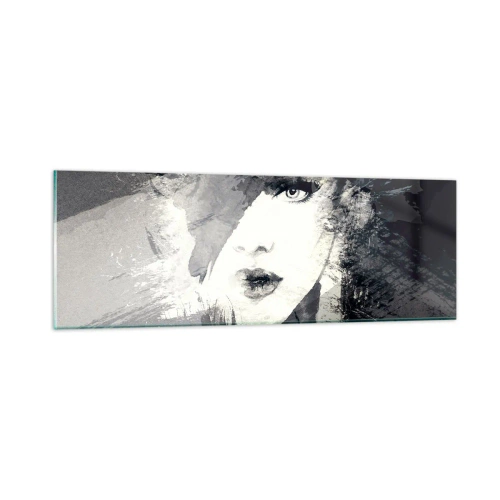 Tablou pe sticlă - Din spatele unui voal gri - 90x30 cm