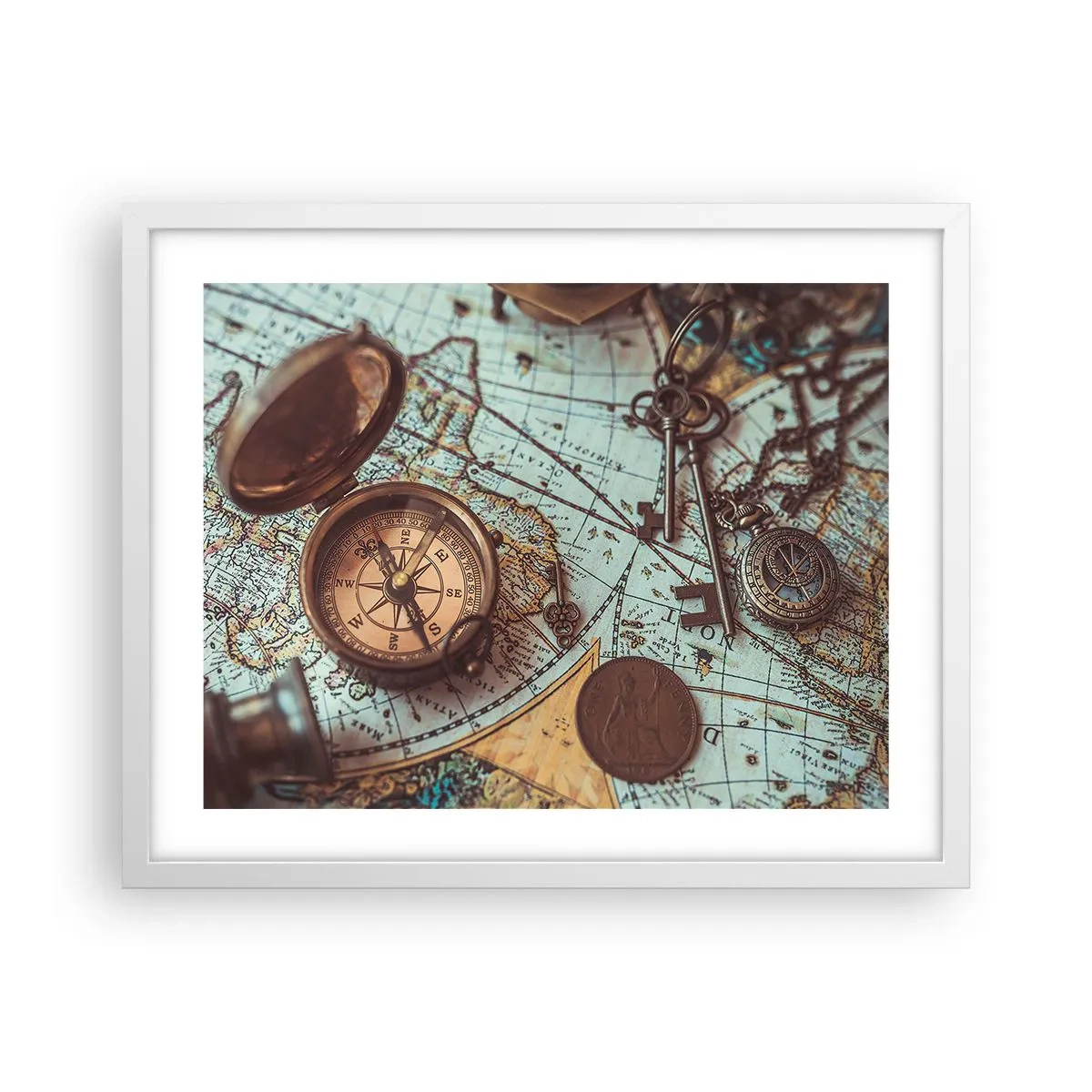 Poster în ramă albă - Pentru aventurierul din tine - 50x40 cm