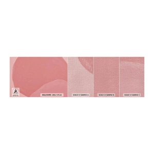 Mostră tapet Premium Canvas - Compoziție organică în roz - Pastel, Forme, Minimalist - 100x30 cm