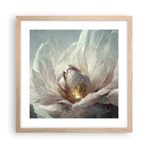 Poster în ramă de stejar deschis - Înflorește o dată la o sută de ani - 40x40 cm