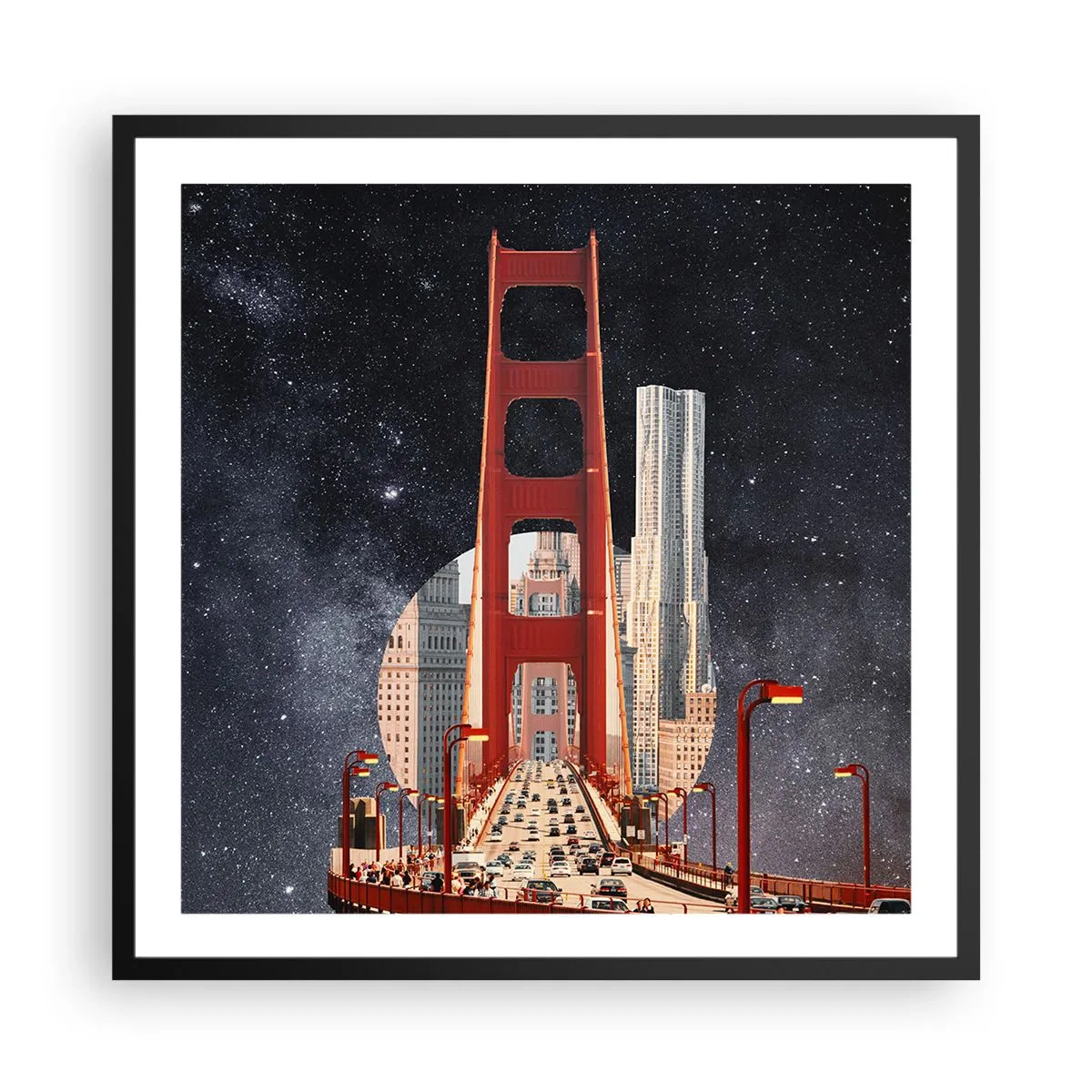 Poster în ramă neagră - Întotdeauna în centru - 60x60 cm