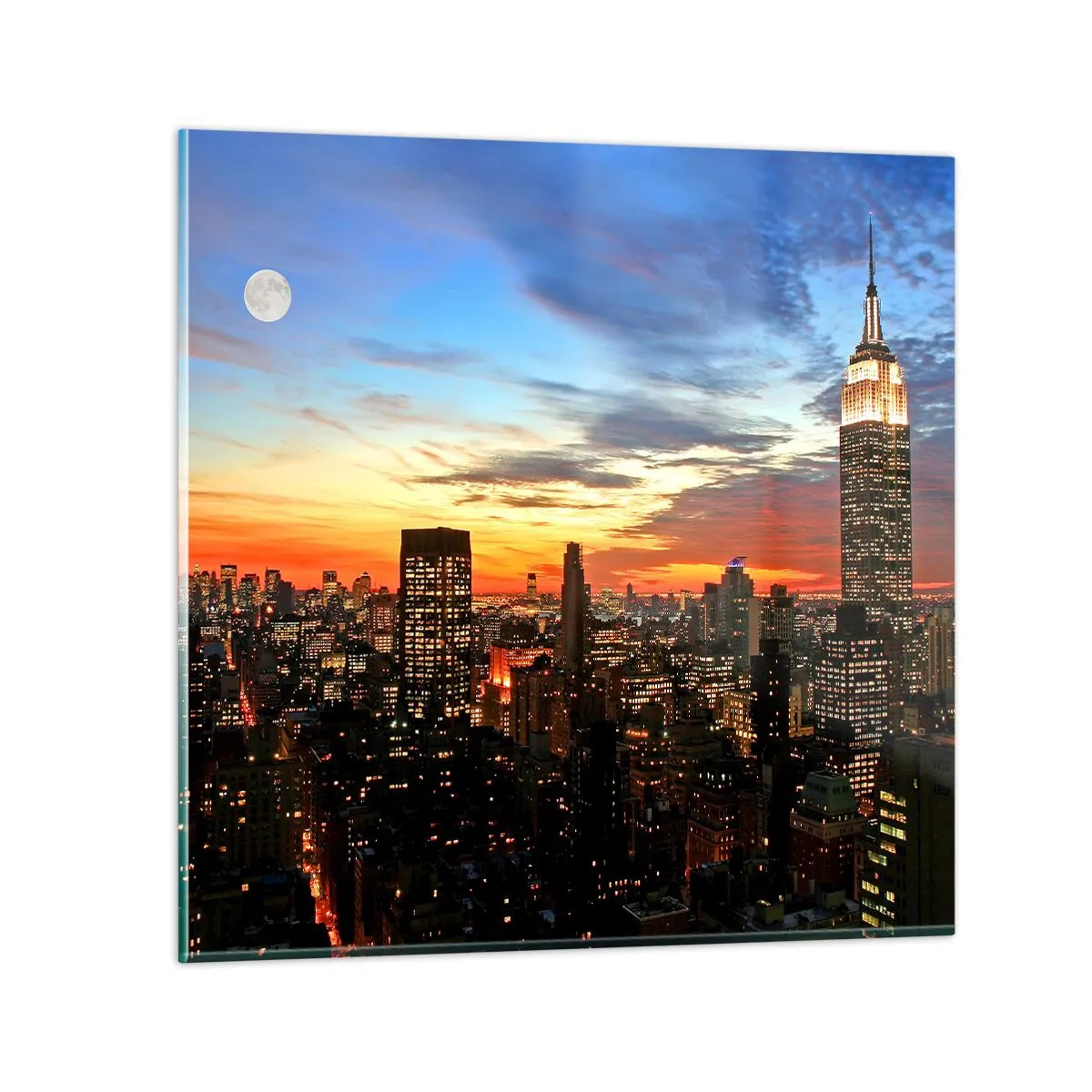 Tablou pe sticlă - O noapte americană luminoasă - 50x50 cm