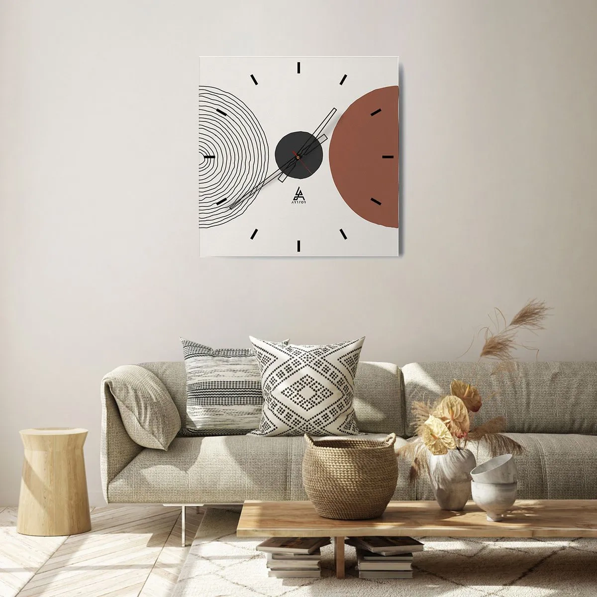 Ceas de perete - Ceas pe sticlă - În centrul atenției - 30x30 cm