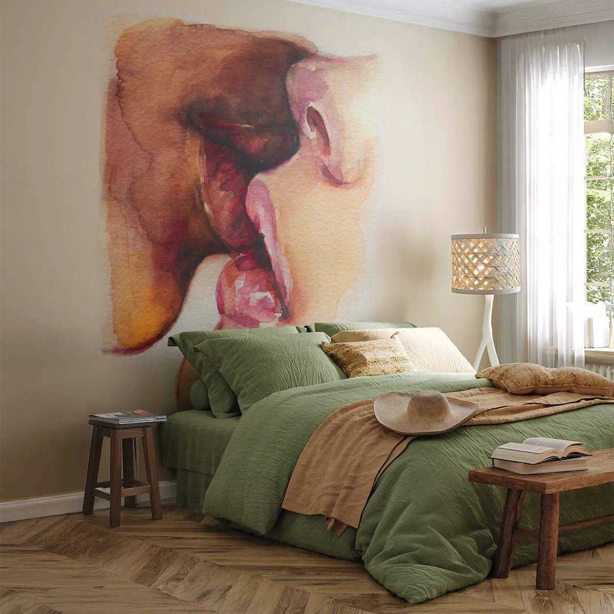 Tapet Premium Sand - Ca ziua și noaptea, ca cerul și pământul - Abstracția, Pup, Cuplu îndrăgostit - 350x256 cm