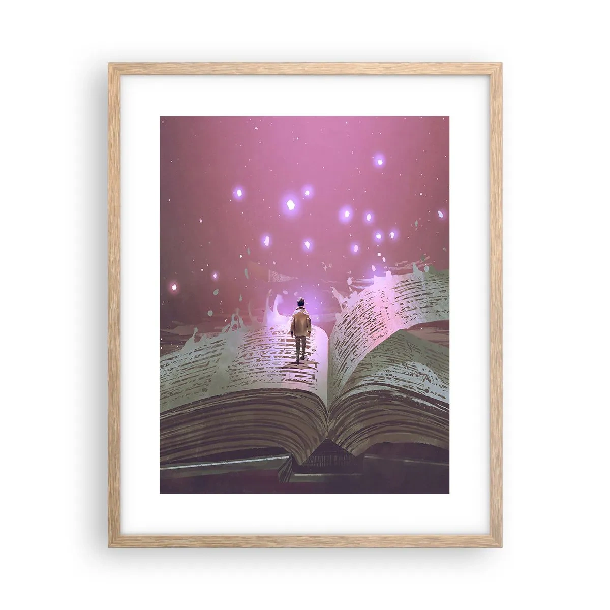 Poster în ramă de stejar deschis - O invitație către o altă lume - citiți! - 40x50 cm