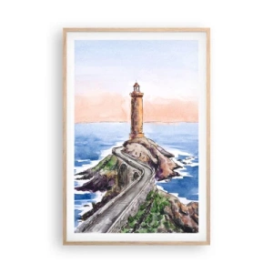 Poster în ramă de stejar deschis - Cu fața la mare - 61x91 cm