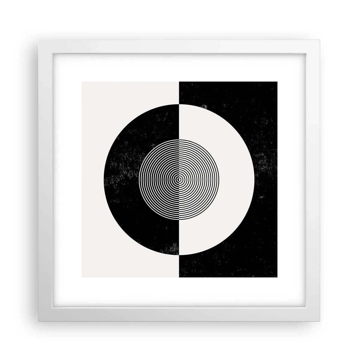 Poster în ramă albă - Armonie în alb și negru - 30x30 cm