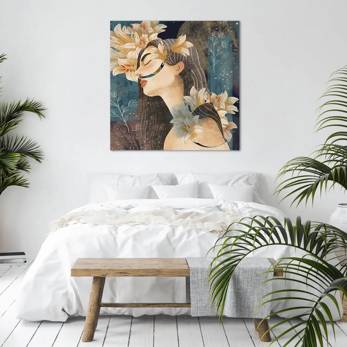 Tablou pe pânză - Povestea prințesei cu crini - 30x30 cm