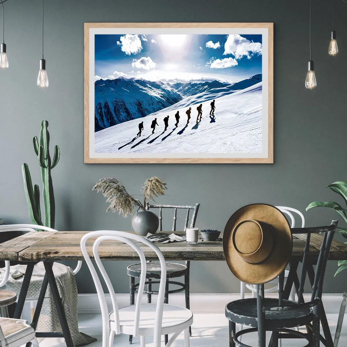 Poster în ramă de stejar deschis - Echipa câștigătoare - 40x30 cm