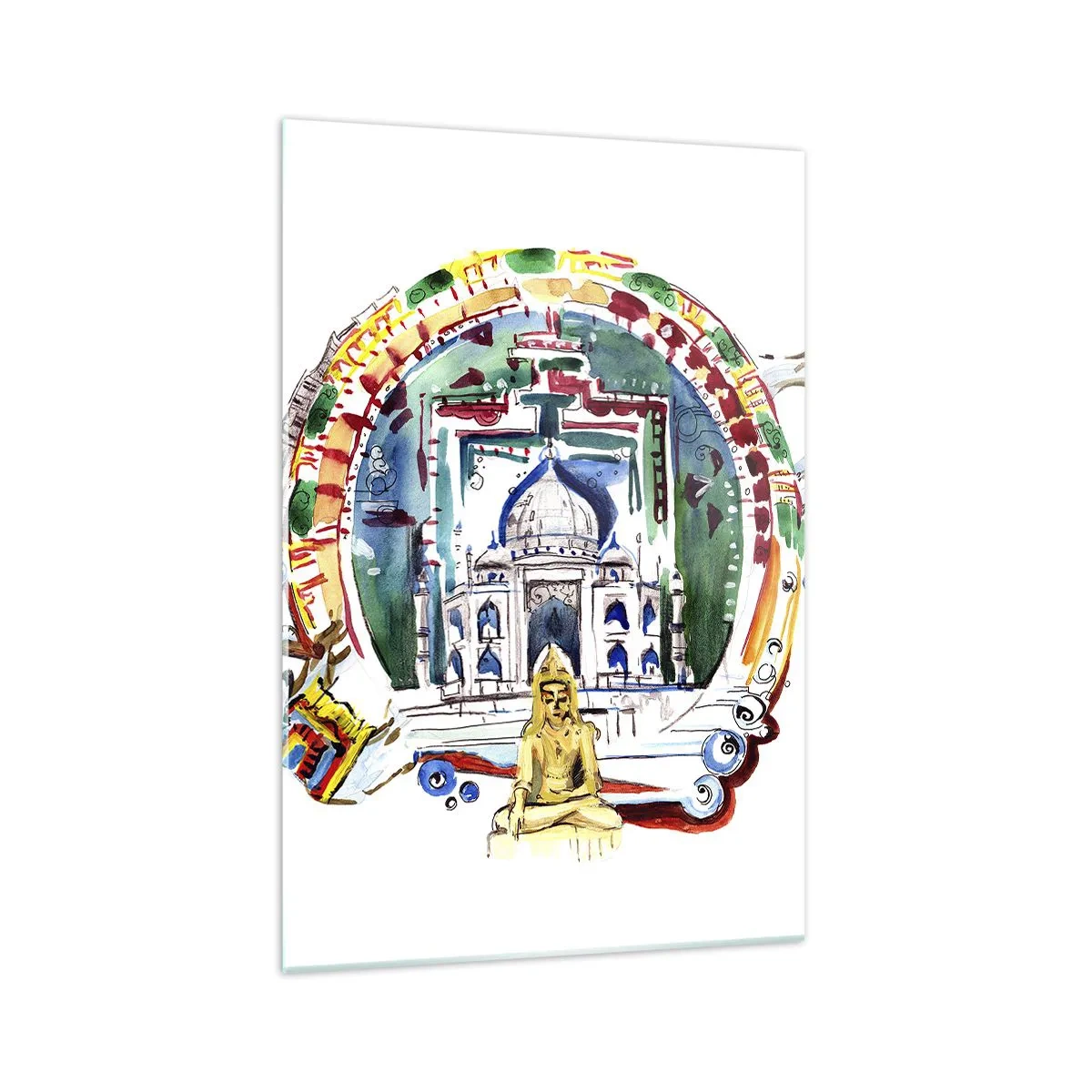 Tablou pe sticlă - Echilibrul hindus al lumii - 70x100 cm