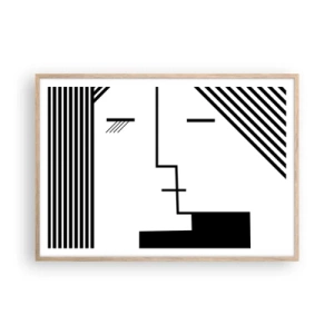 Poster în ramă de stejar deschis - Doar un sărut - 100x70 cm