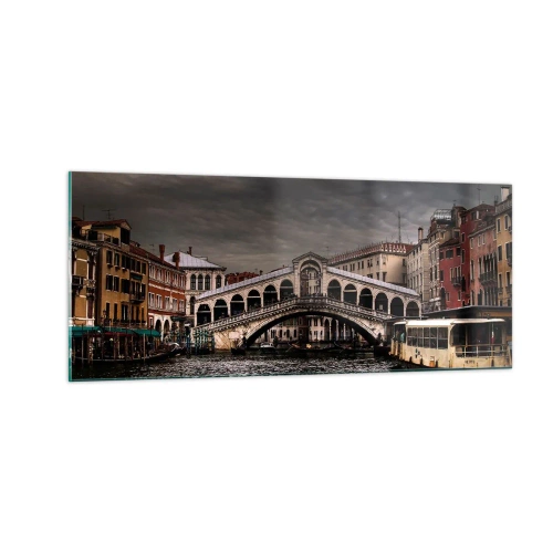Tablou pe sticlă - Promisiunea unei seri venețiene - 100x40 cm