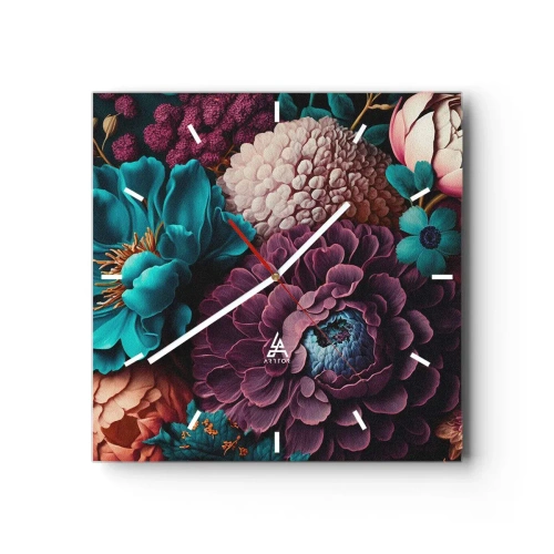 Ceas de perete - Ceas pe sticlă - Natura în abundență - 30x30 cm