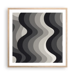 Poster în ramă de stejar deschis - Val după val - 60x60 cm