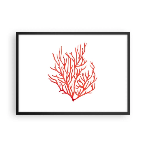 Poster în ramă neagră - Coral filigranat - 70x50 cm