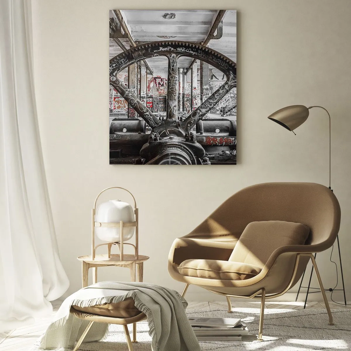 Tablou pe sticlă - Viața secretă a unei fabrici - 50x70 cm