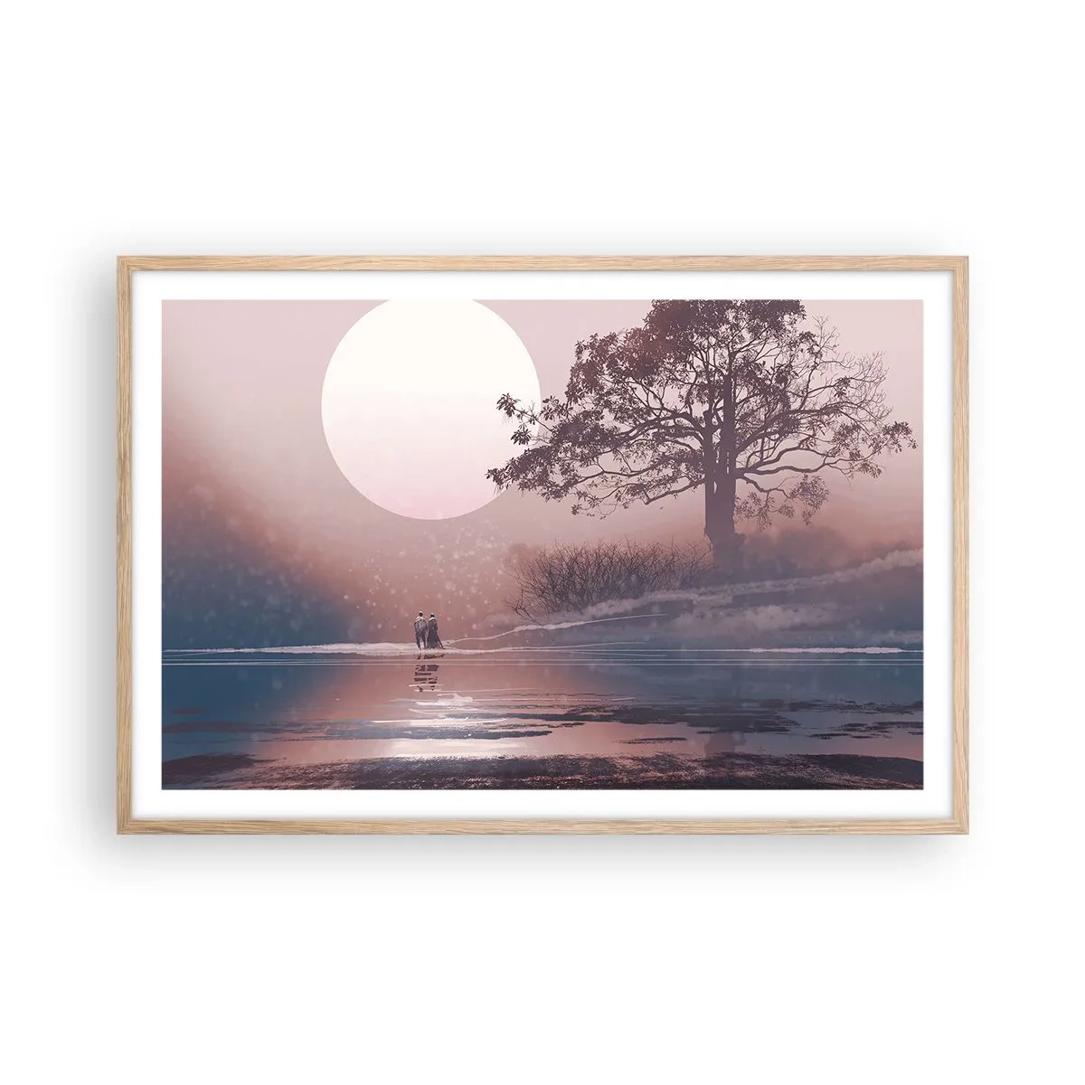 Poster în ramă de stejar deschis - Minuni nocturne - 91x61 cm