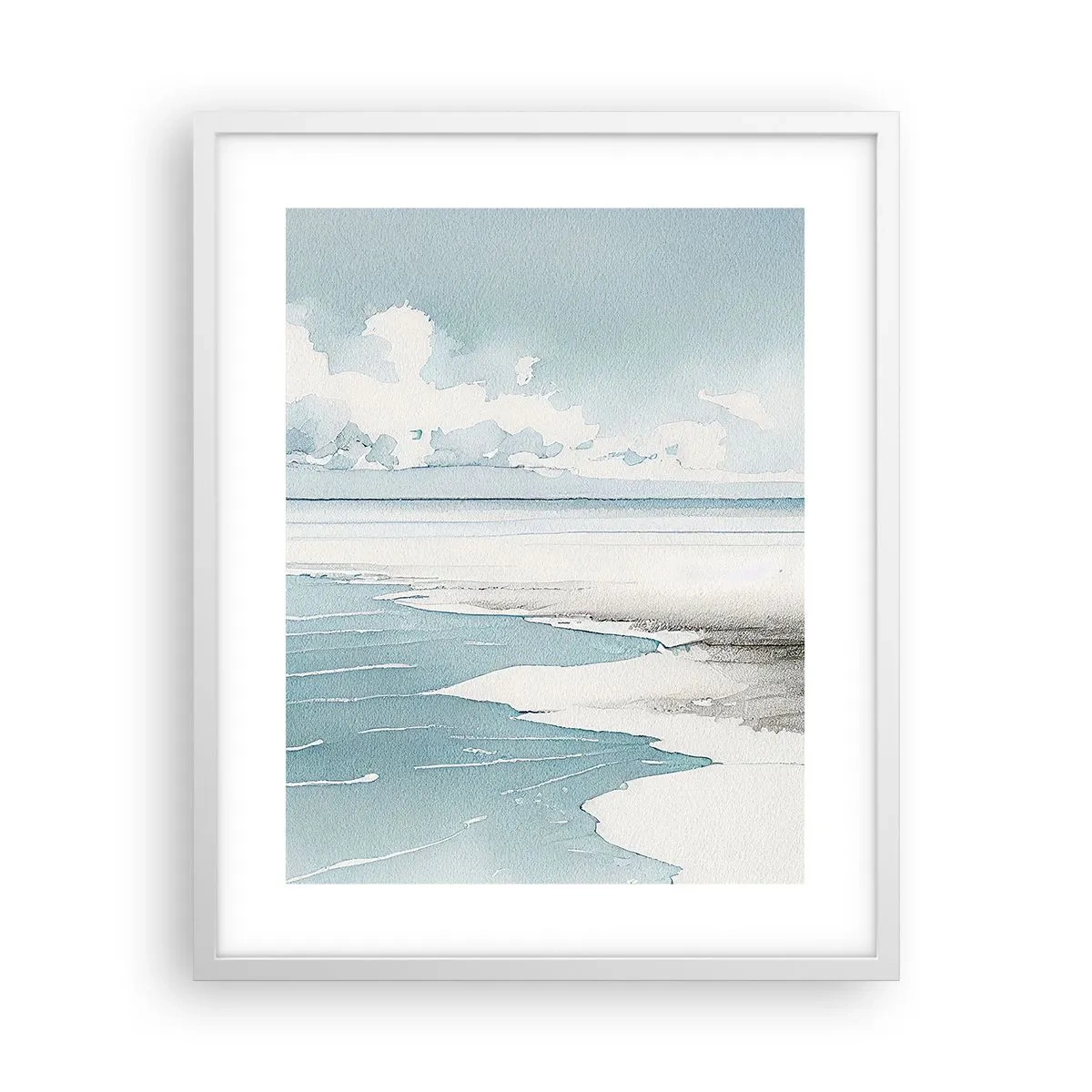 Poster în ramă albă - Mareea blândă - 40x50 cm