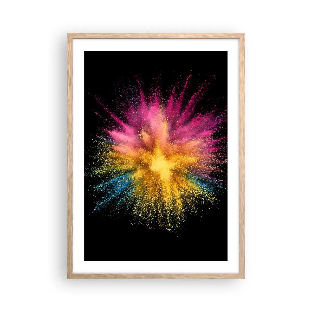 Poster în ramă de stejar deschis - Nașterea culorii  - 50x70 cm