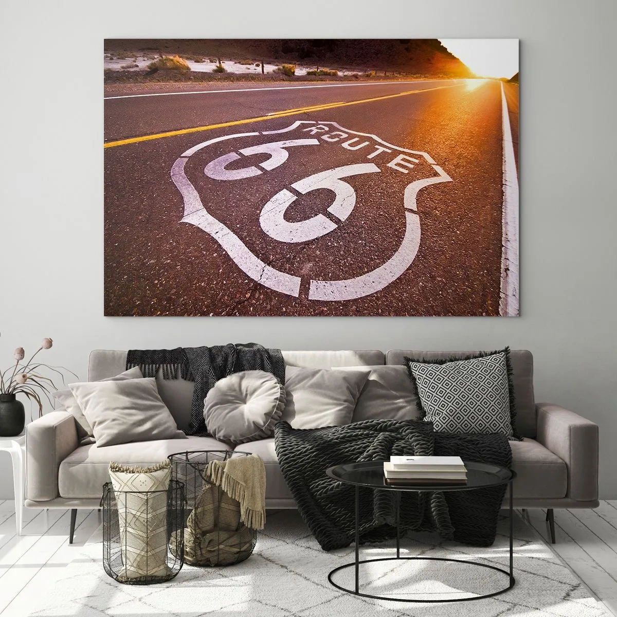 Tablou pe sticlă - Celebrul Route 66 - 120x80 cm