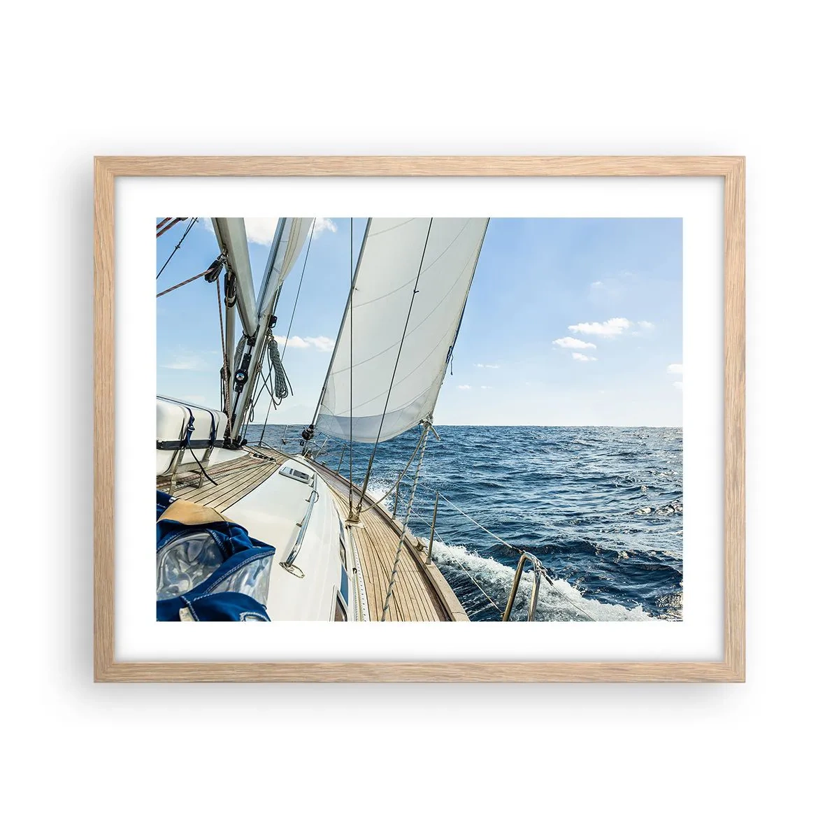 Poster în ramă de stejar deschis - Ahoy aventura - 50x40 cm