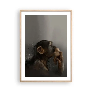 Poster în ramă de stejar deschis - Cu siguranță, gânditorul - 50x70 cm