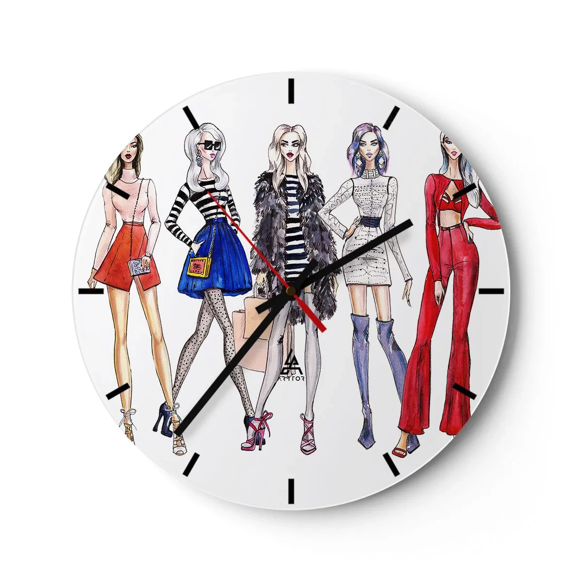 Ceas de perete - Ceas pe sticlă - Every week Fashion Week - 40x40 cm