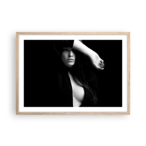 Poster în ramă de stejar deschis - Școala de seducție - 70x50 cm