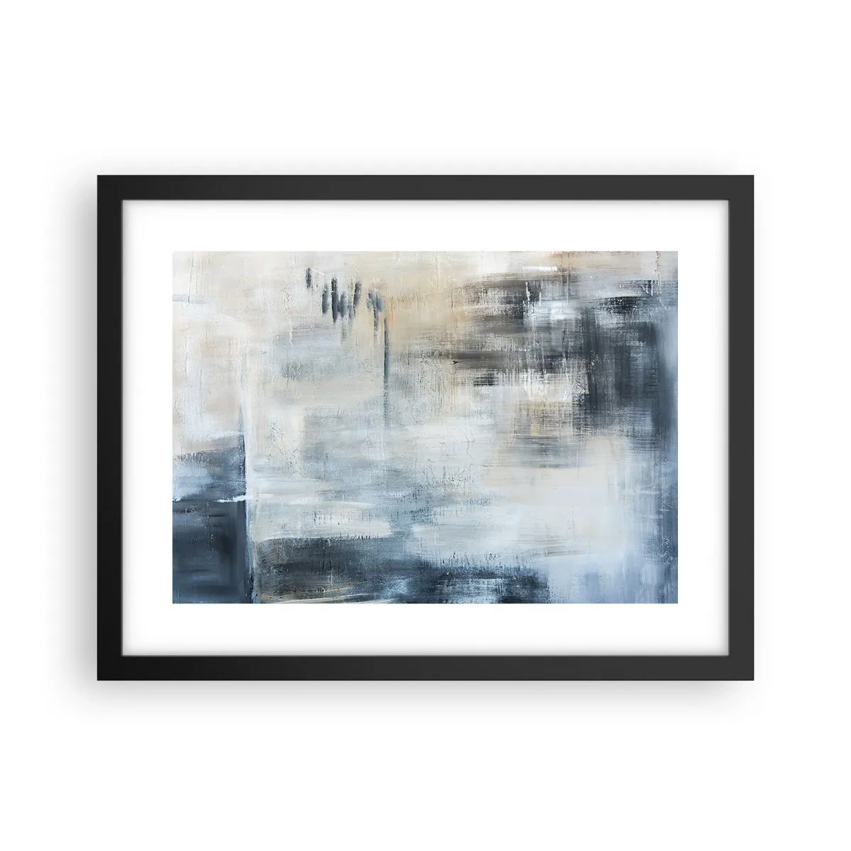 Poster în ramă neagră - În spatele unui voal albastru - 40x30 cm