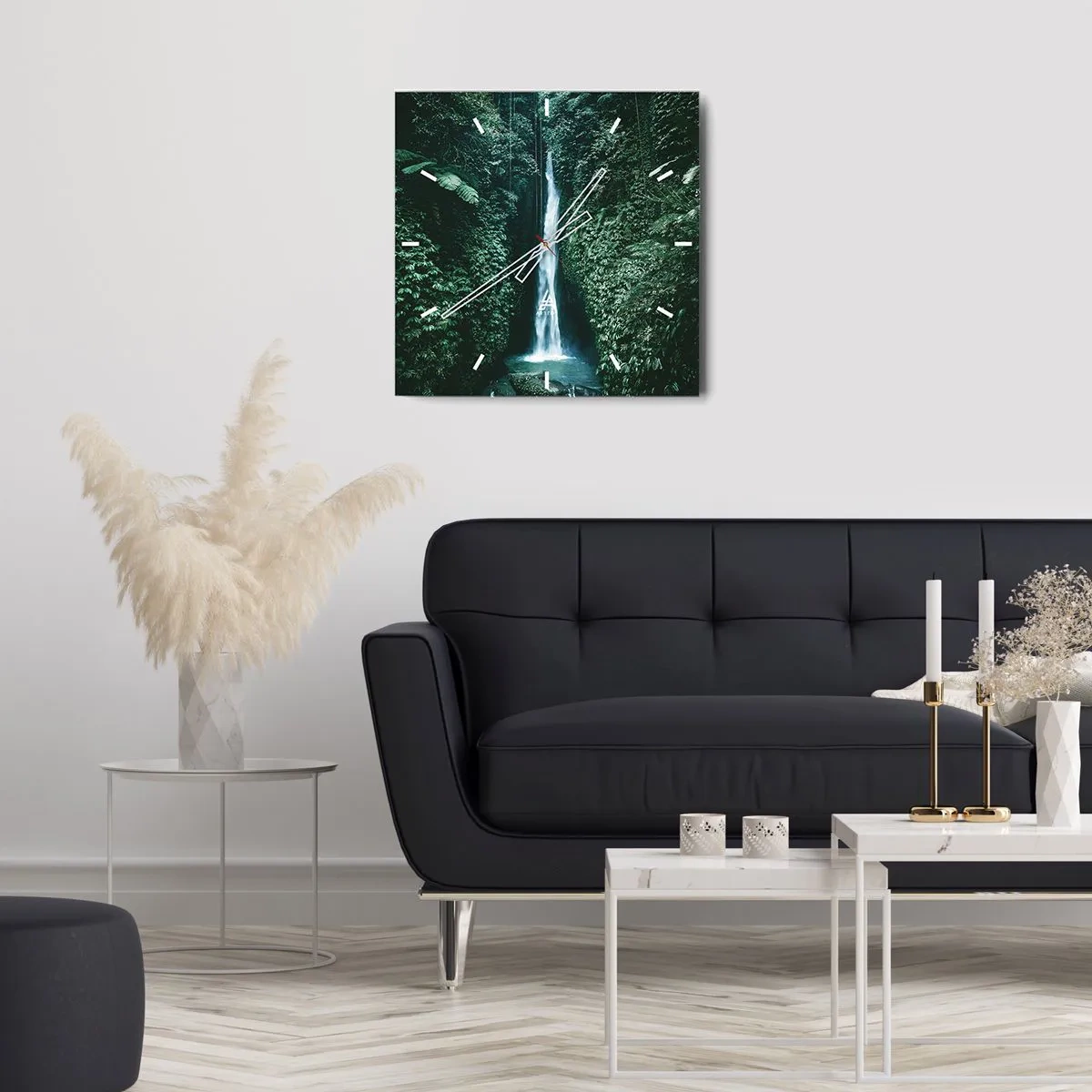 Ceas de perete - Ceas pe sticlă - Băi tropicale - 40x40 cm