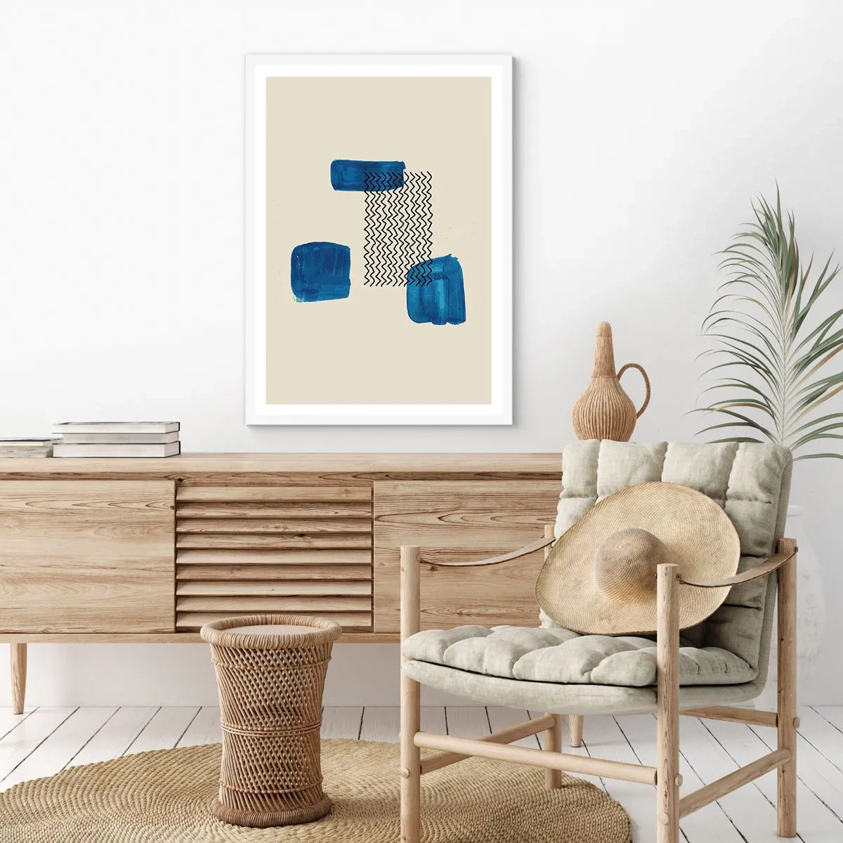 Poster în ramă albă - Cvartet abstract - 70x100 cm