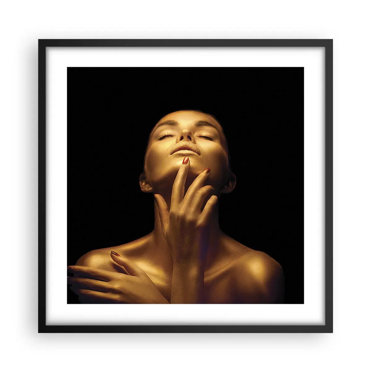 Poster în ramă neagră - Ca mătasea aurie - 50x50 cm