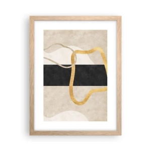 Poster în ramă de stejar deschis - Forme înbuclite - 30x40 cm