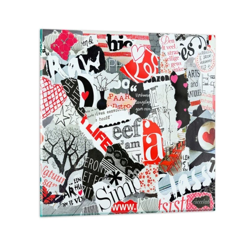 Tablou pe sticlă - Colaj de hipsteri - 70x70 cm