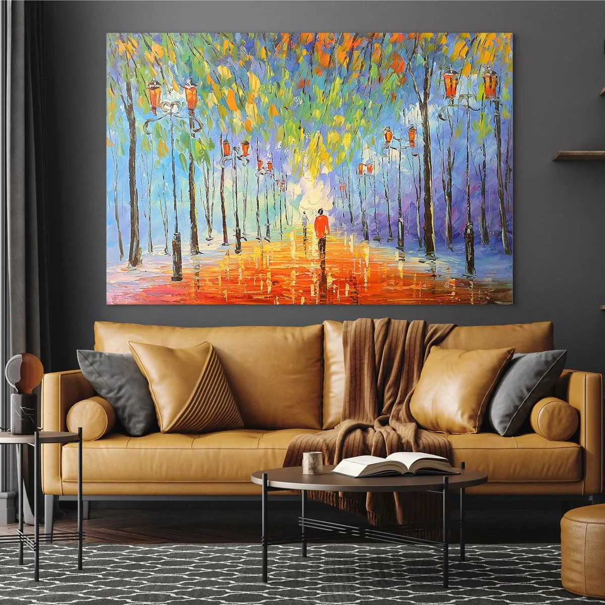 Tablou pe sticlă - Cântecul de noapte al ploii - 100x70 cm