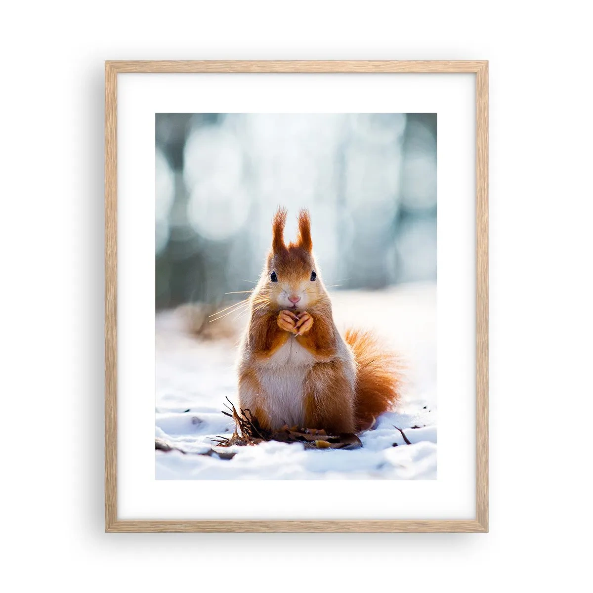 Poster în ramă de stejar deschis - Și la ce te uiți? - 40x50 cm
