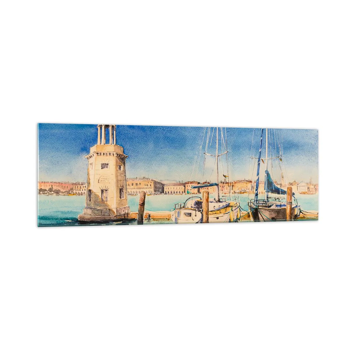 Tablou pe sticlă - Laguna însorită - 160x50 cm
